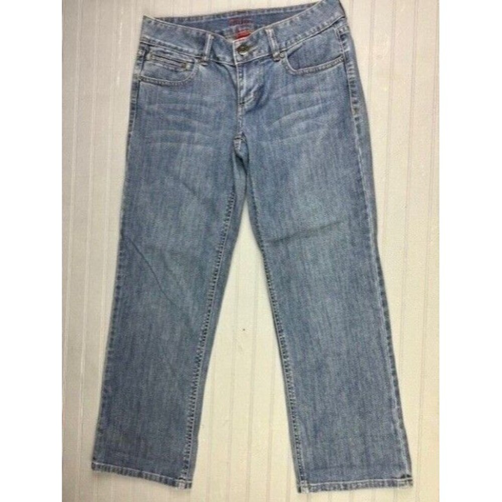 Elle Size 2 Womens Jeans Straight Med Wash Stretch